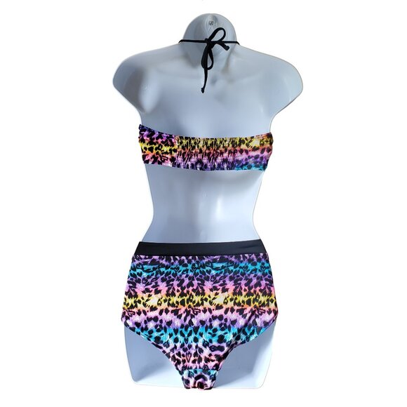 OP Rainbow Leopard Print Women's Bikini - Picture 2 of 13